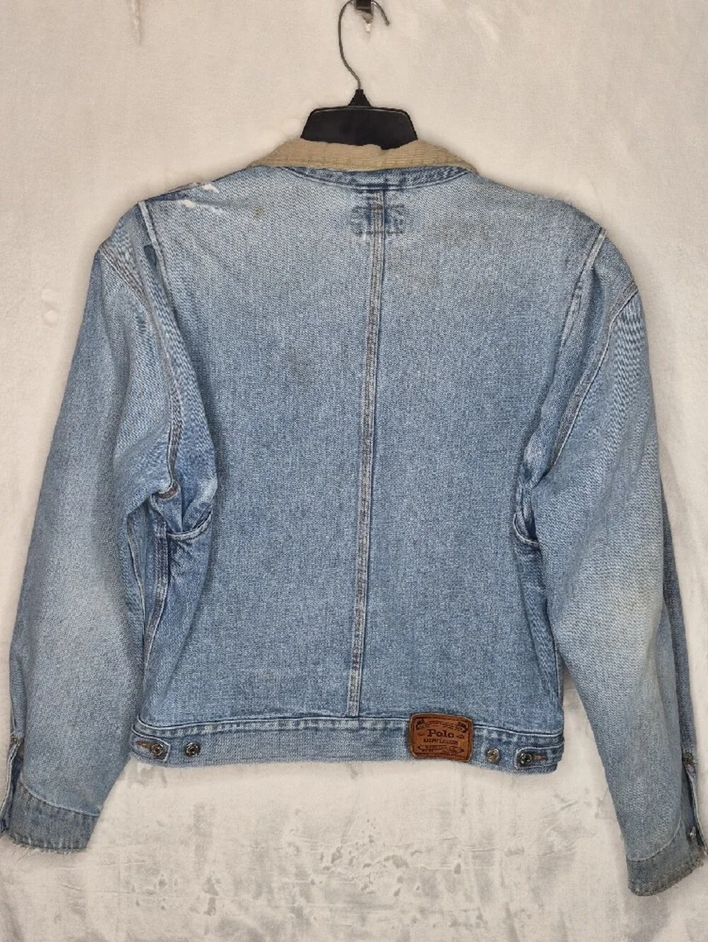 Vintage 80s Polo Ralph Lauren Made in USA Distressed Denim Jacket Medium